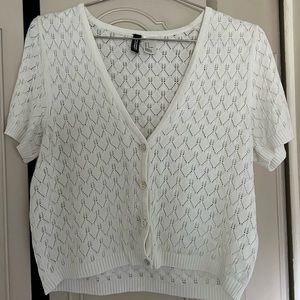 Womens knit short sleeved cardigan
